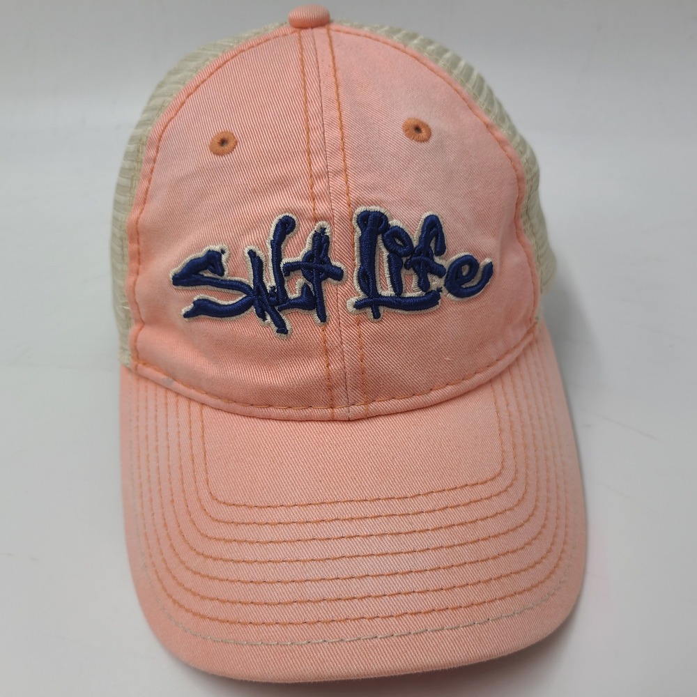 Salt Life Hat Snapback Trucker Mesh Pink Beige Blue Beach Surf Outdoors Adult
